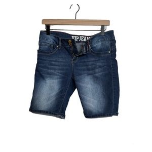 VIP Women’s Size 11/12 Blue Dark Wash Denim Midi Bermuda Jean Shorts